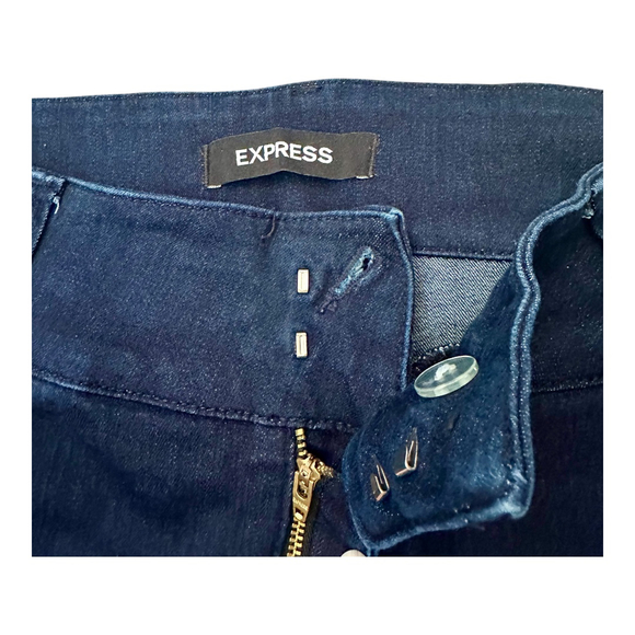 Express Dark Wash High-Waisted Wide Waistband Skinny Jeans - Picture 5 of 11